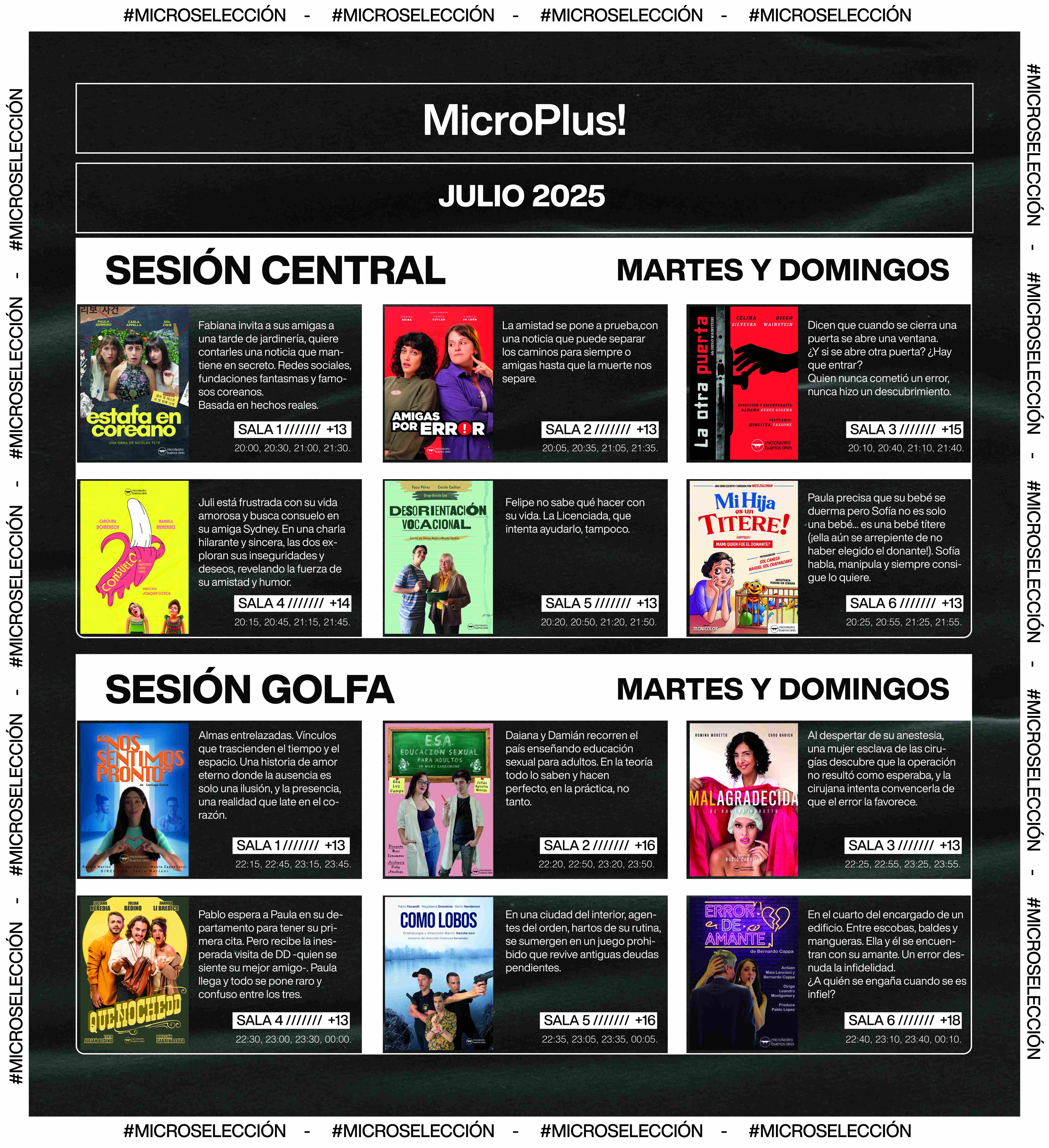 Cartelera de obras - Julio 2025 #Microselección